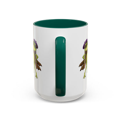 Darling You're Ribbiting Frog Mug | Funny Fashion Frog Coffee Mug | Glam Frog Gift for Women | Colored Mug
