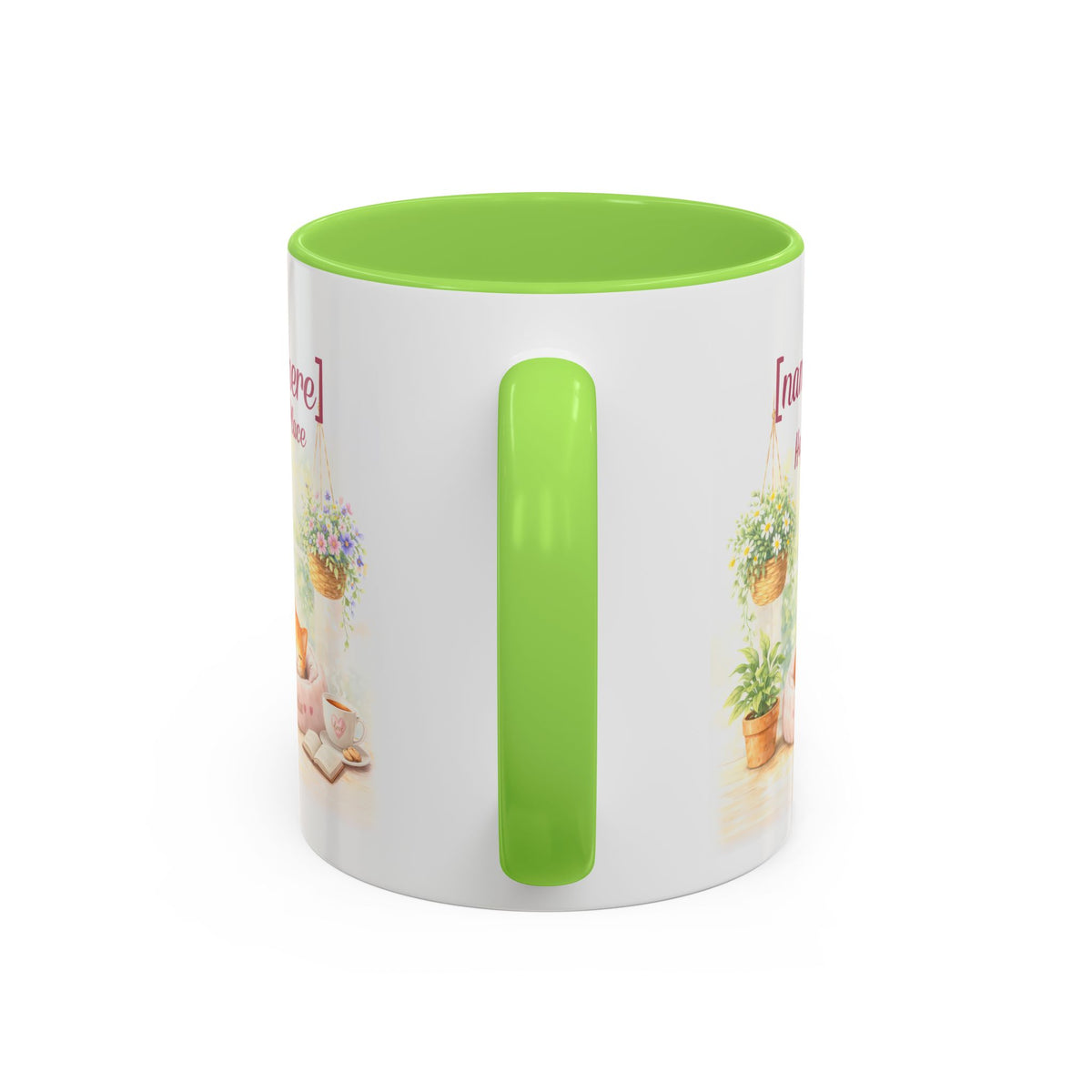 Personalized Name Cat Mug - Custom "Happy Place" Ceramic Mug for Cat Lovers