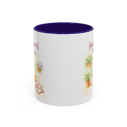 Personalized Name Cat Mug - Custom "Happy Place" Ceramic Mug for Cat Lovers