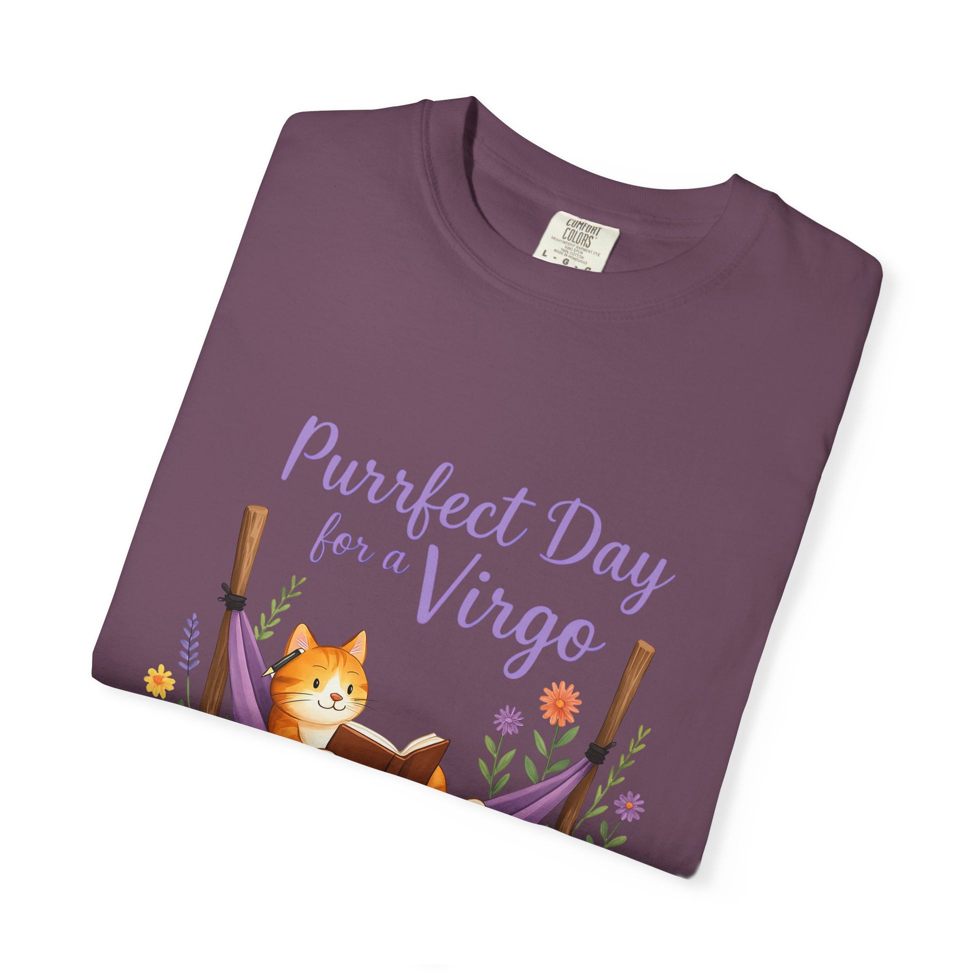 Purrfect Day for a Virgo Tee – Colorful Zodiac Cat Shirt