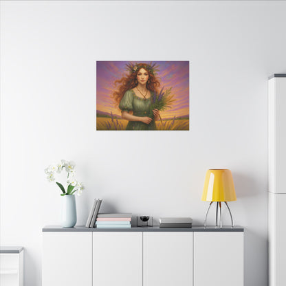 Virgo Zodiac Wall Art, Harvest Goddess Canvas Print, Astrology Home Decor, Virgo Gift for Her, Celestial Maiden Painting, Star Sign Wall Decor