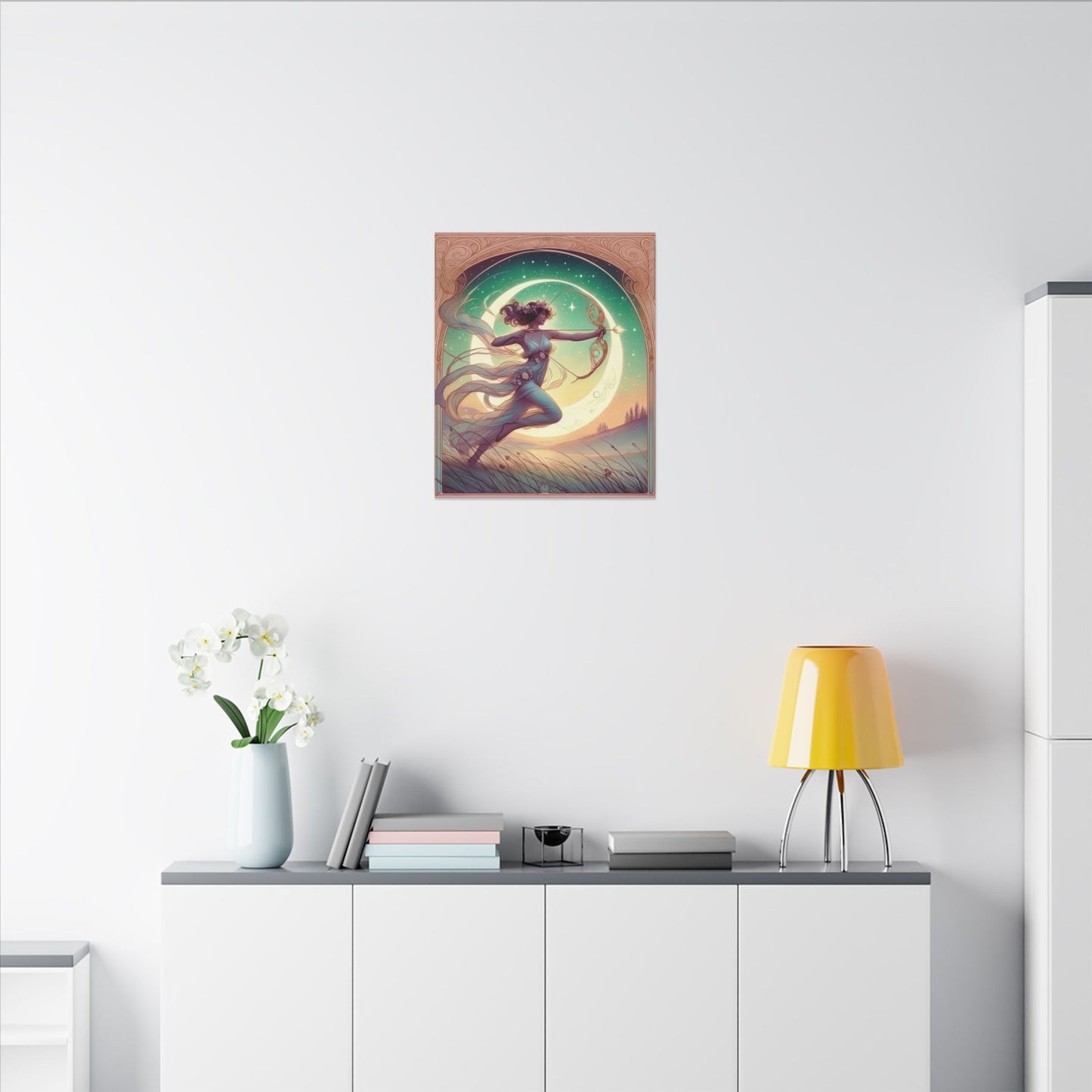 Artemis Rising – Celestial Archer Art Nouveau Wall Art