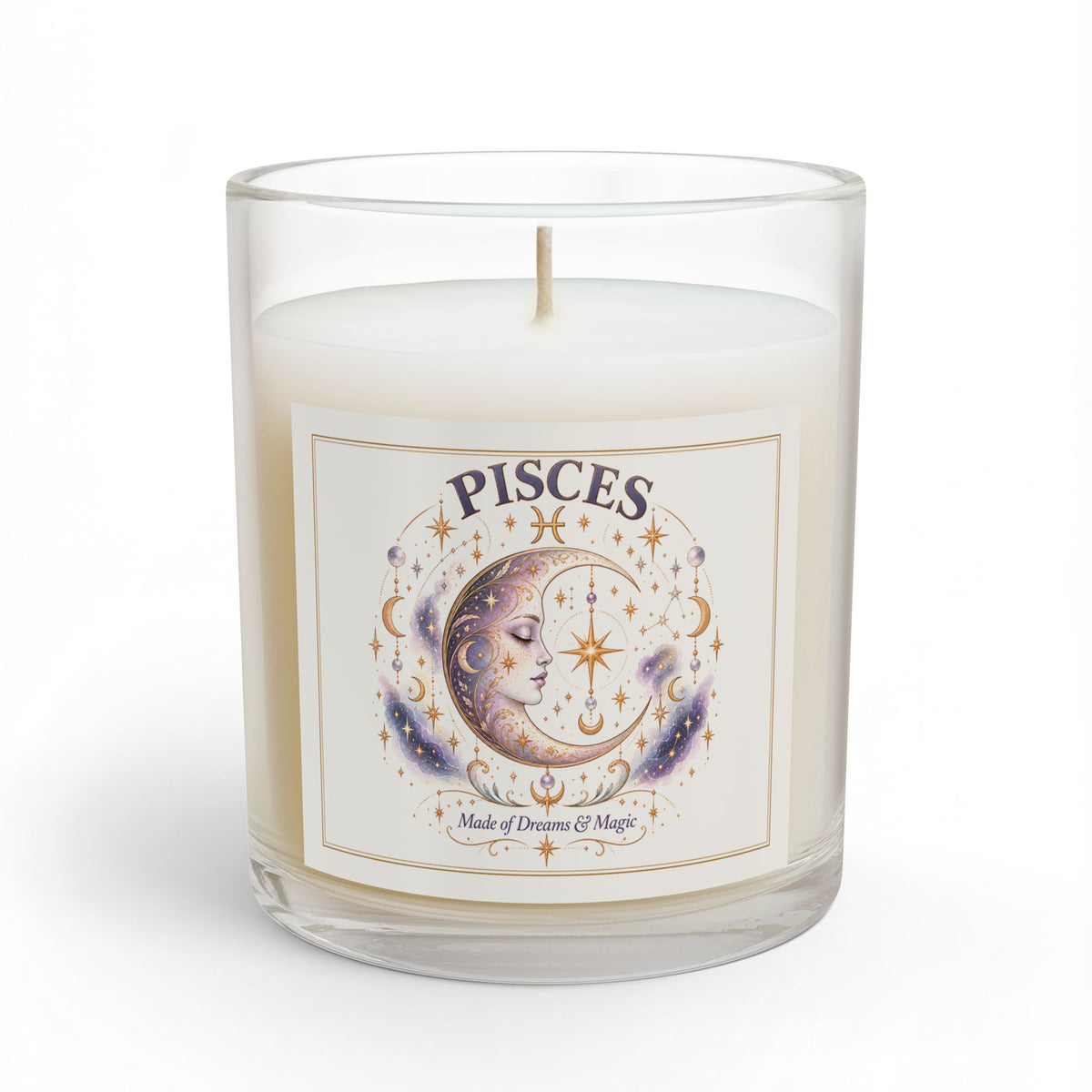 Celestial Moon Astrology Pisces Zodiac Candle 11oz