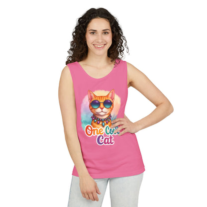 One Cool Cat – Colorful Retro Sassy Cat Tank (Unisex)