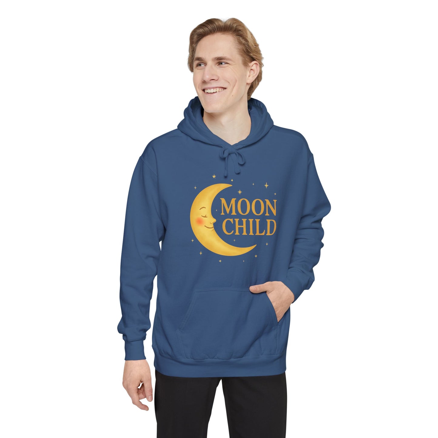 Moon Child Unisex Hoodie – Vibrant Celestial Comfort Colors Midweight Hoodie