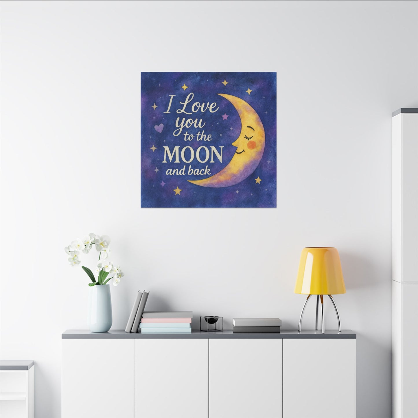 I Love You to the Moon and Back - Celestial Night Sky | Canvas Wall Art