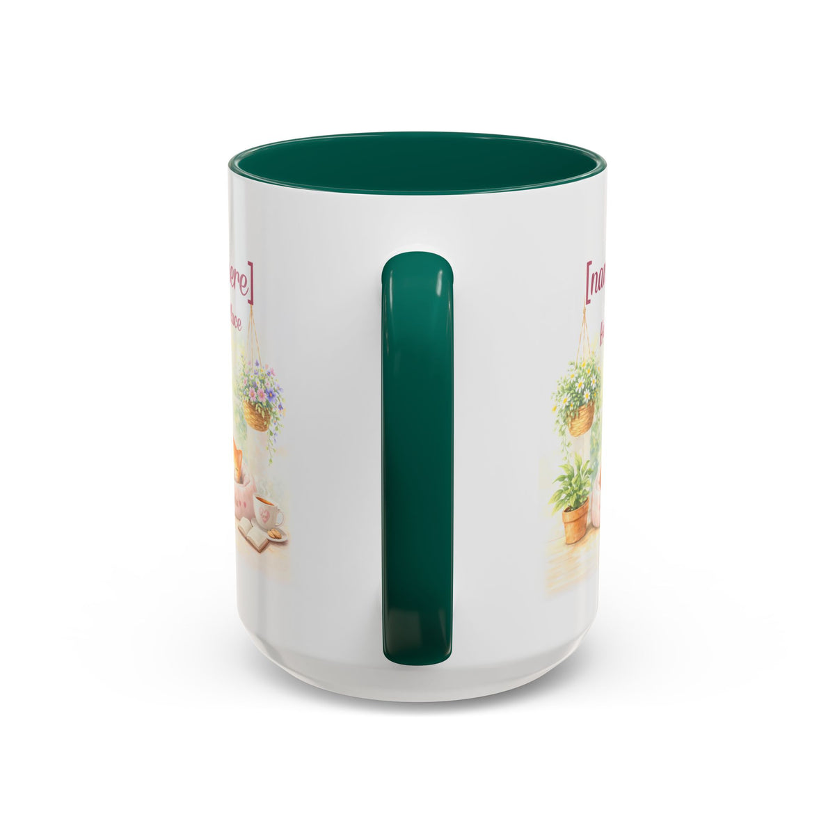 Personalized Name Cat Mug - Custom "Happy Place" Ceramic Mug for Cat Lovers