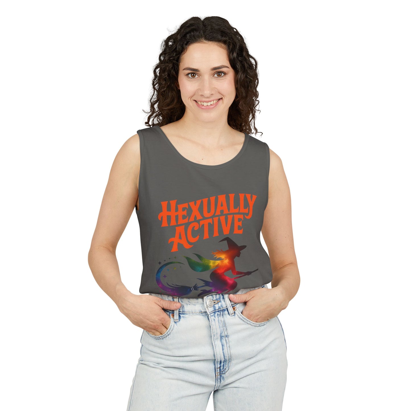 Hexually Active – Cheeky Rainbow Witch Tank