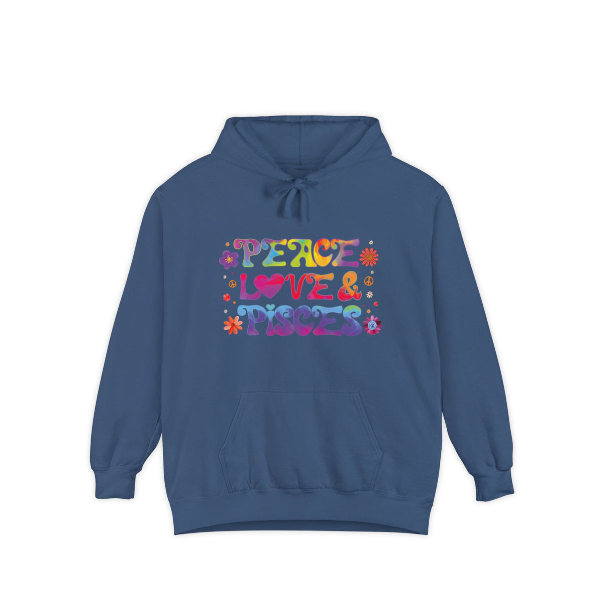Peace Love & Pisces Unisex Hoodie – Groovy Retro Comfort Colors Midweight Hoodie