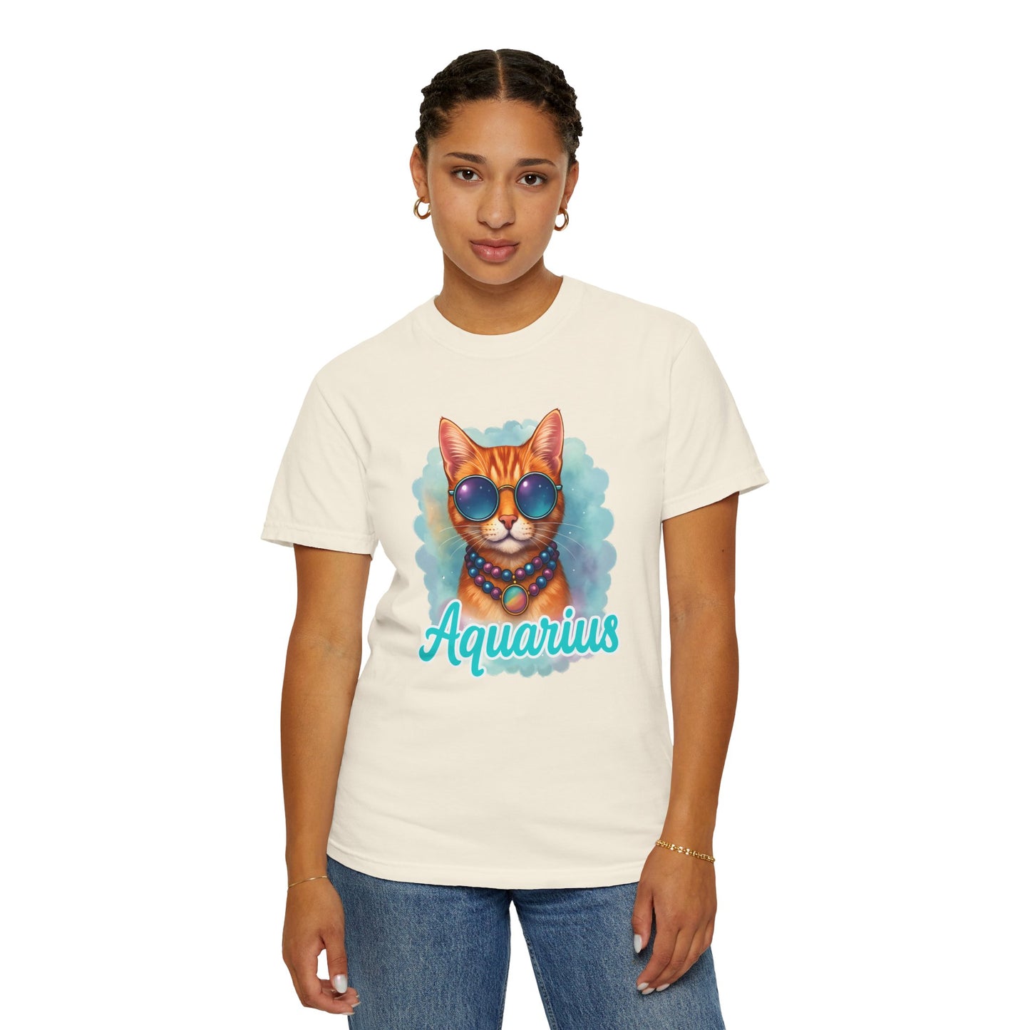 Aquarius – Colorful Cool Cat Zodiac Shirt