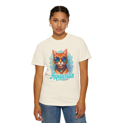 Aquarius – Colorful Cool Cat Zodiac Shirt