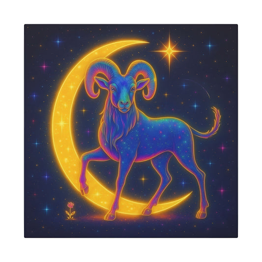 Electric Aries – Radiant Ram of the  Moon (Wall Art)
