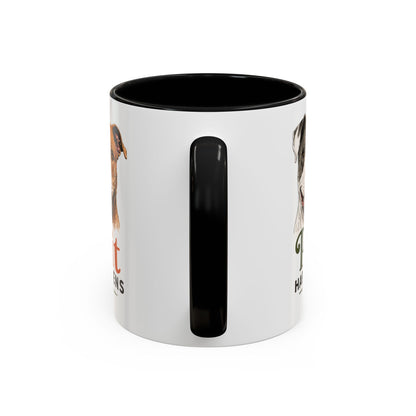 Pit Happens Black Accent Mug - Funny Pitbull Mug for Pit Bull Lovers - Cute Two Sided Pitbull Coffee Mug for Dog Moms & Dog Dads