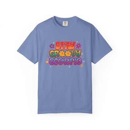 Stay Groovy Scorpio Tee – Groovy Flower Power Zodiac Shirt