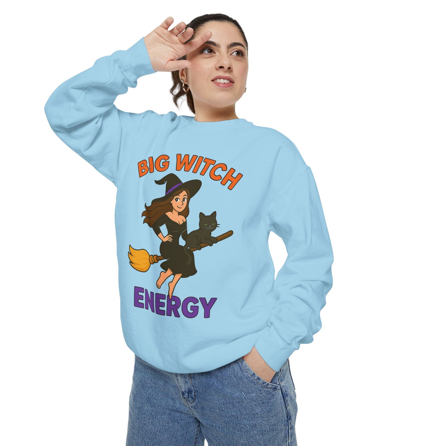 Big Witch Energy Sweatshirt – Funny Witch Cat Broom Pullover