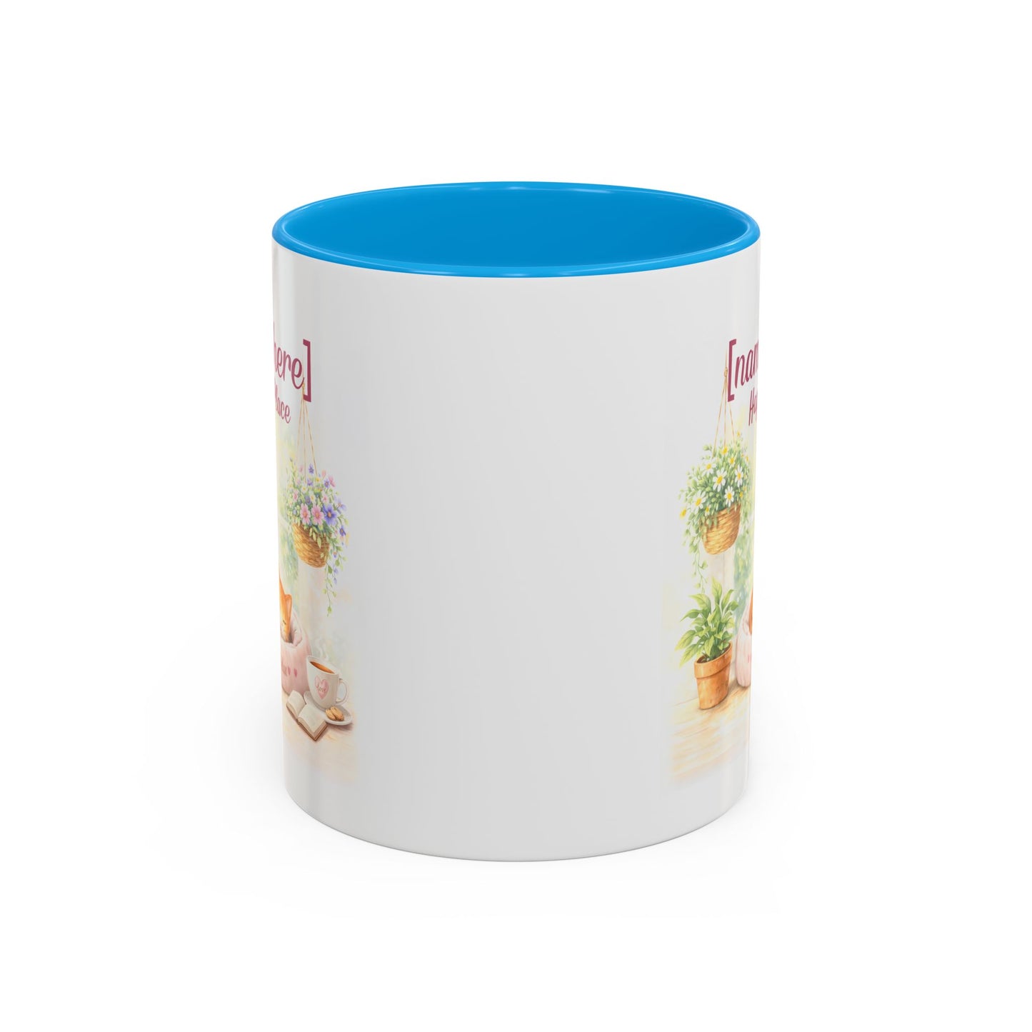Personalized Name Cat Mug - Custom "Happy Place" Ceramic Mug for Cat Lovers