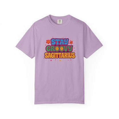 Stay Groovy Sagittarius – Retro Flower Power Zodiac Shirt