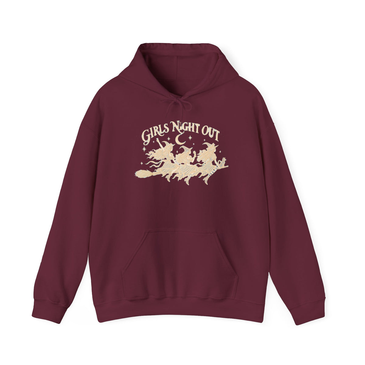 Girls Night Out Hoodie | Funny Witches on a Broom Graphic Halloween Pullover