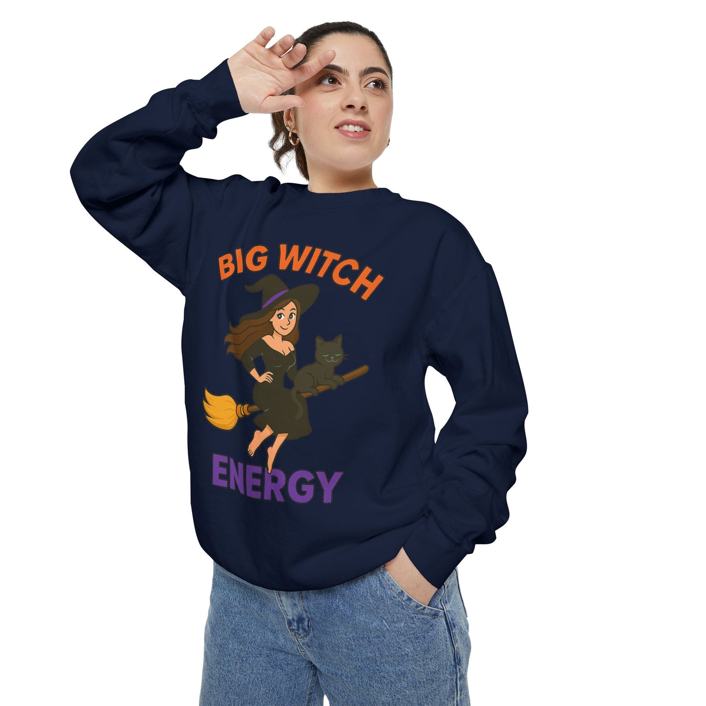 Big Witch Energy Sweatshirt – Funny Witch Cat Broom Pullover