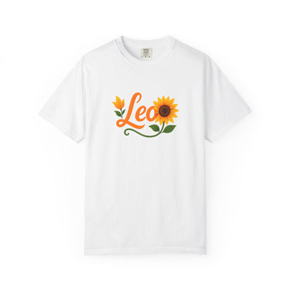 Leo Sunflower Tee – Retro Zodiac Shirt