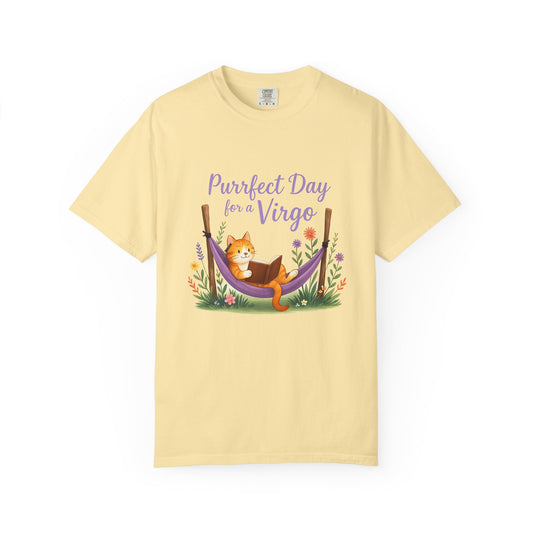 Purrfect Day for a Virgo Tee – Colorful Zodiac Cat Shirt