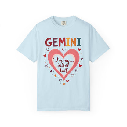 GEMINI I’m My Better Half Tee – Colorful Retro Zodiac Shirt