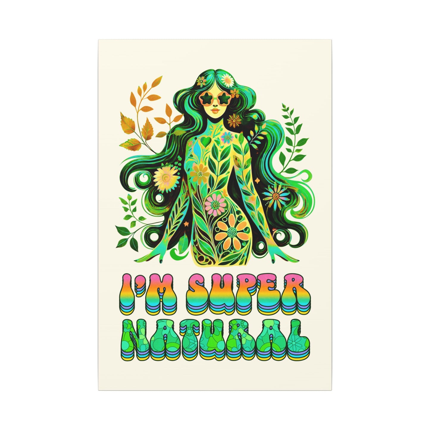 I’m Super Natural – Retro Radiant Affirmation Canvas Wall Art - Enchanted Sky