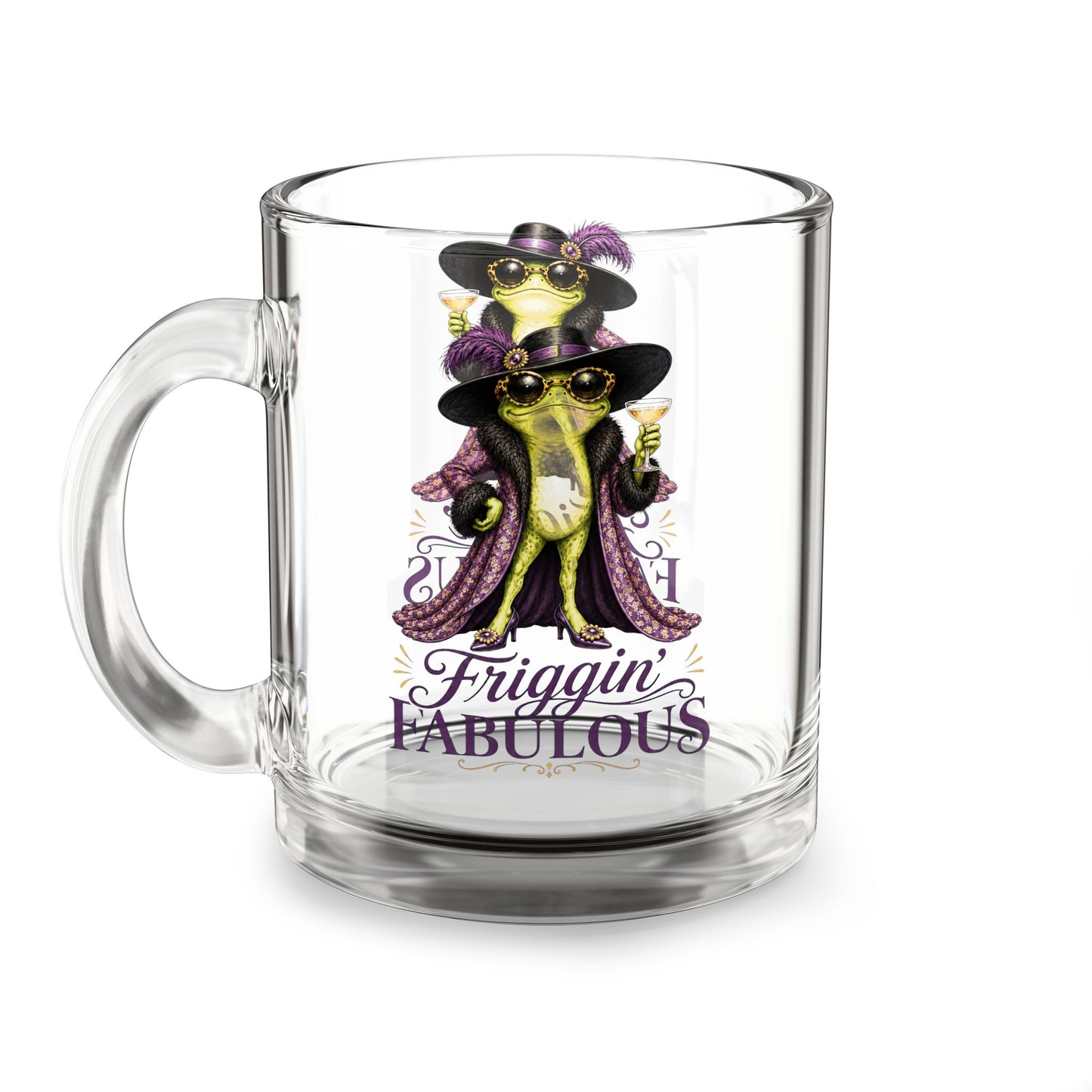 Friggin' Fabulous" Funny & Stylish Frog Cocktail Glass Mug, Fun Gift for Fashion Lovers & Bachelorette Parties