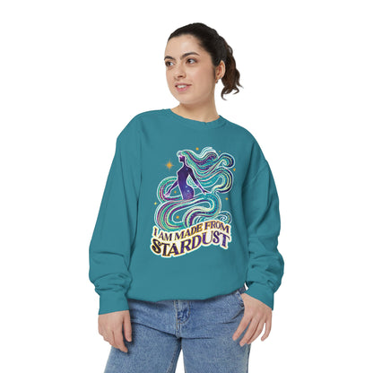 I Am Made From Stardust Unisex Crewneck – Empowering Celestial Comfort Colors Midweight Sweatshirt