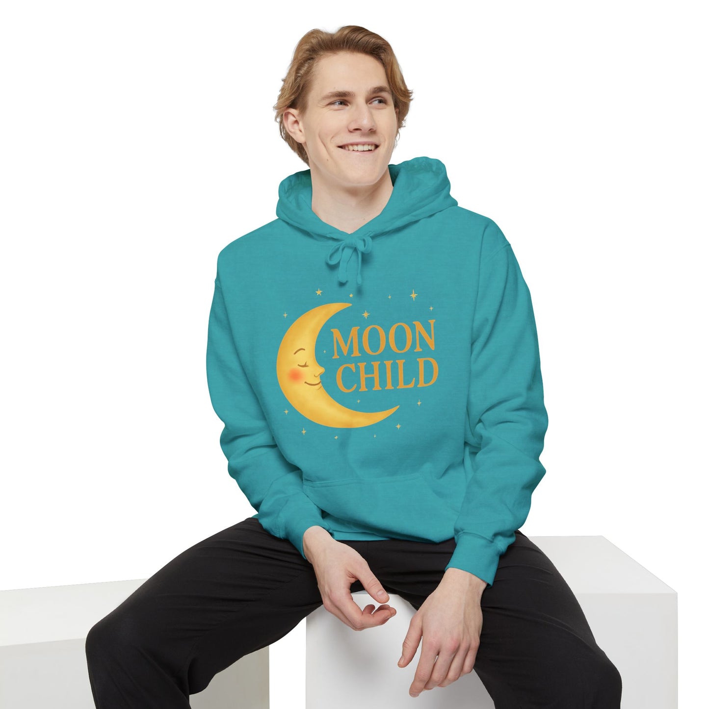 Moon Child Unisex Hoodie – Vibrant Celestial Comfort Colors Midweight Hoodie