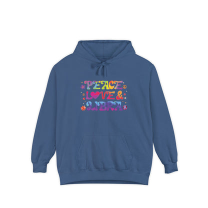Peace Love & Libra Unisex Hoodie – Groovy Retro Comfort Colors Midweight Hoodie