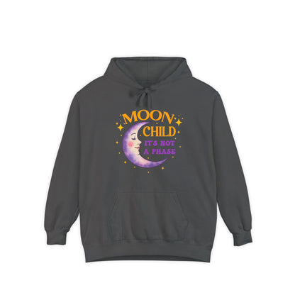 Moon Child Not a Phase Unisex Hoodie – Colorful Celestial Comfort Colors Midweight Hoodie