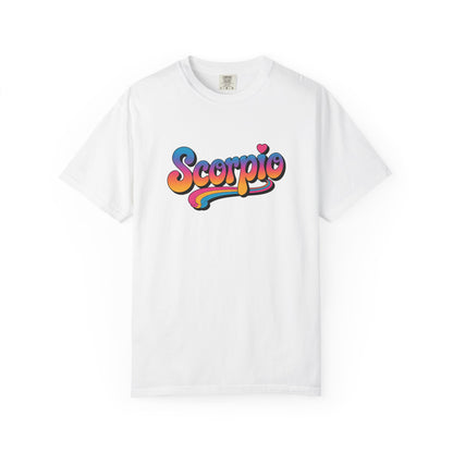 Scorpio Retro Groovy Tee – Multicolor Zodiac Shirt