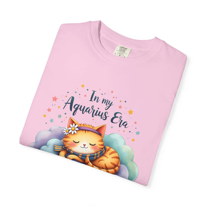 In My Aquarius Era Tee – Colorful Zodiac Cat Shirt
