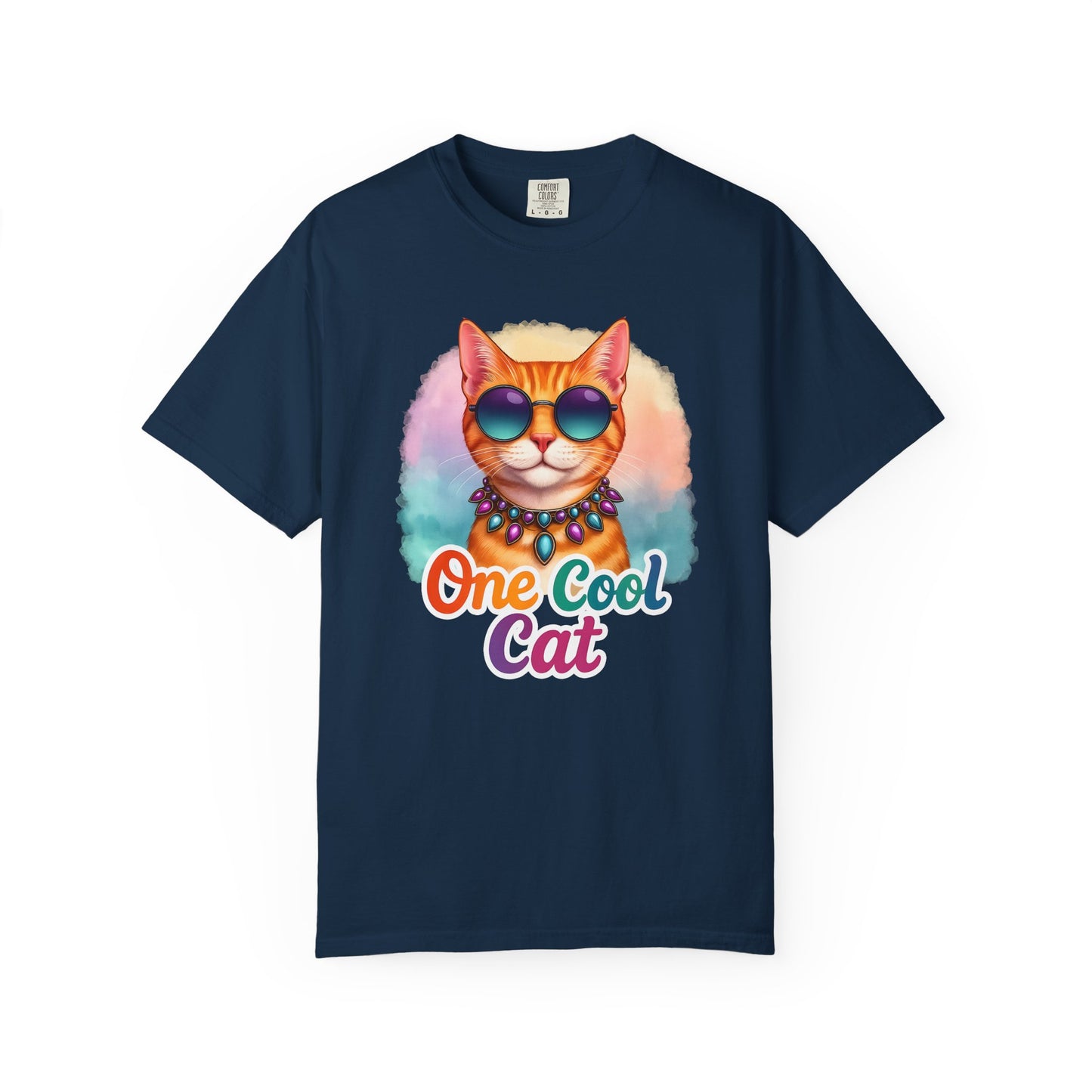 One Cool Cat  -  Funny Retro Groovy Cat Lover Tee