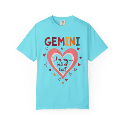GEMINI I’m My Better Half Tee – Colorful Retro Zodiac Shirt