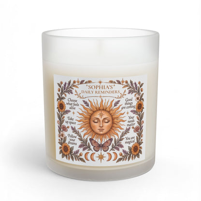 Personalized Boho Celestial Sun Scented and Unscented Candle
