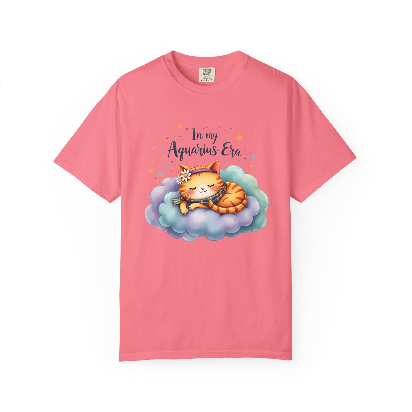 In My Aquarius Era Tee – Colorful Zodiac Cat Shirt