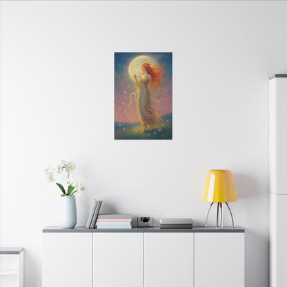 Moonlight Wishes – Luminous Goddess Wall Art (Art Nouveau Inspired)