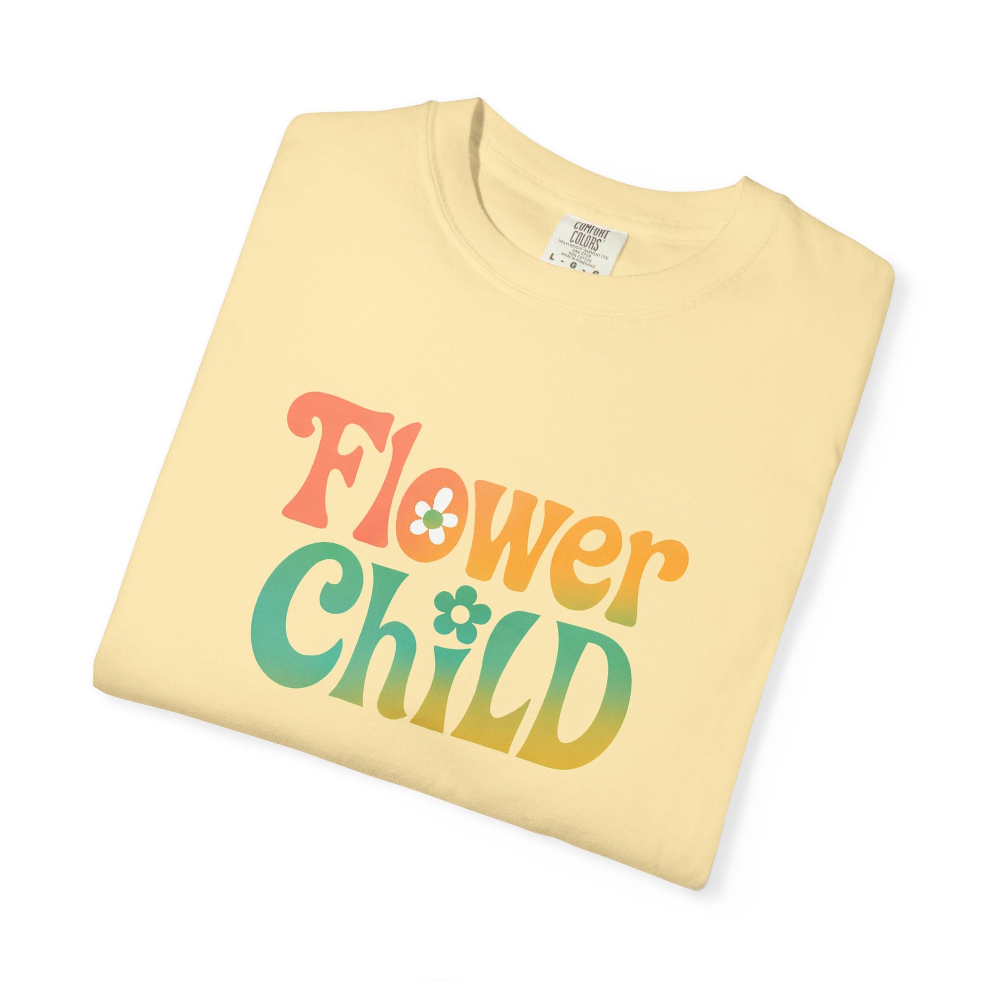 Flower Child Retro Colorful Tee – Groovy 70s Comfort Colors Shirt