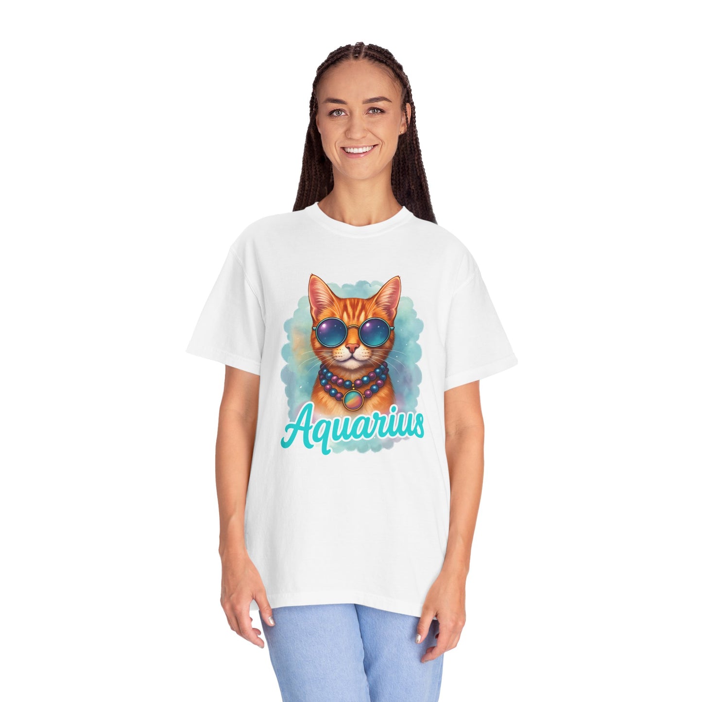 Aquarius – Colorful Cool Cat Zodiac Shirt