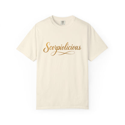 Scorpiolicious – Retro Script Scorpio Tee