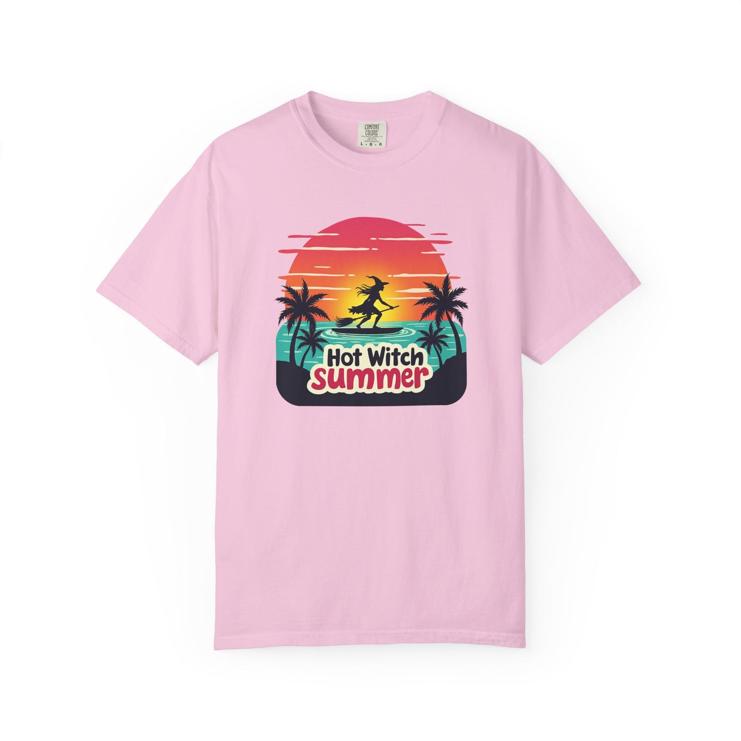 Hot Witch Summer - Surfing Retro Sunset Beach Tee
