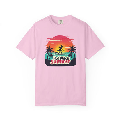 Hot Witch Summer - Surfing Retro Sunset Beach Tee