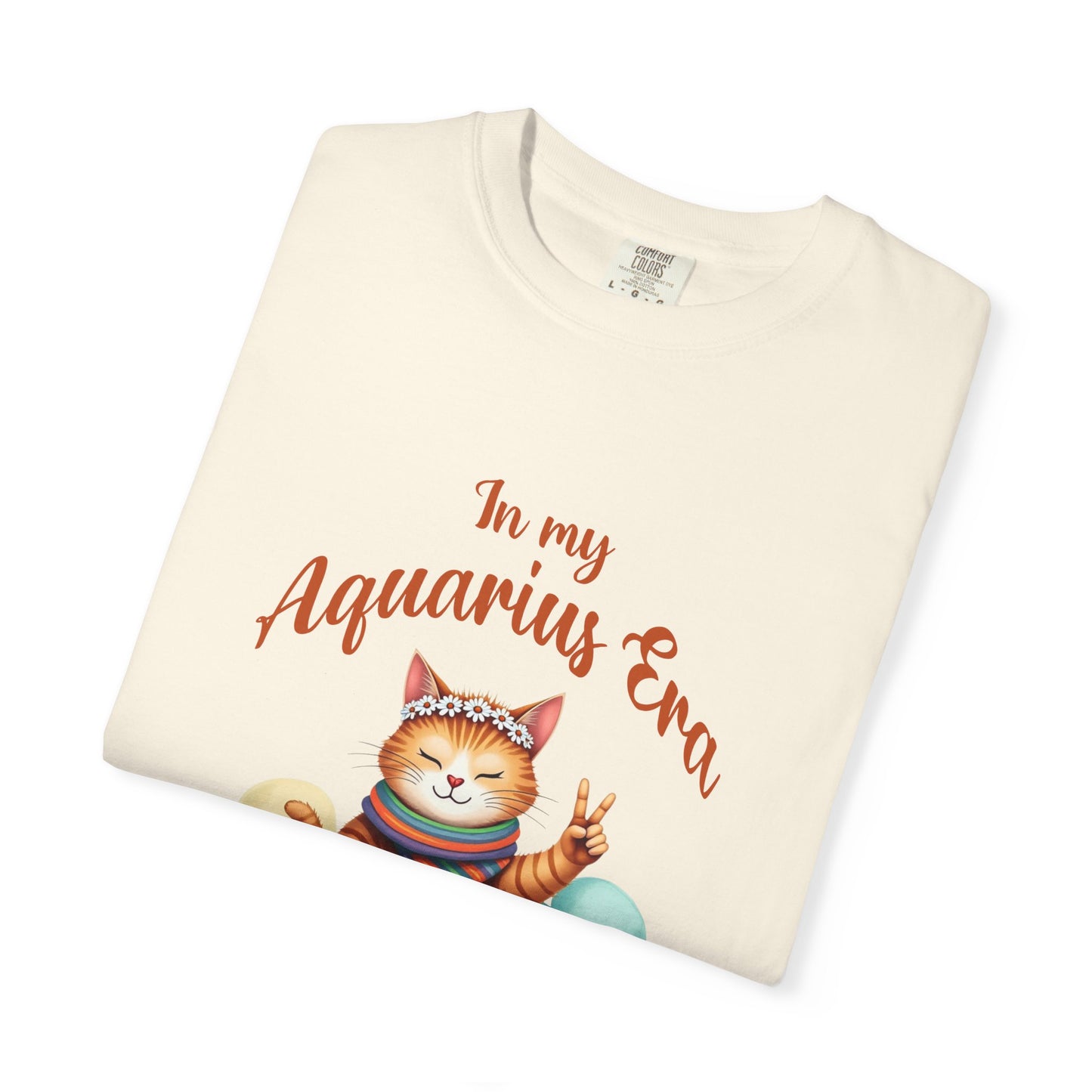 In My Aquarius Era Tee – Colorful Funny Zodiac Cat Shirt