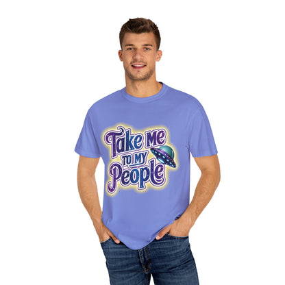 Take Me To My People Tee – Funny Retro UFO Shirt