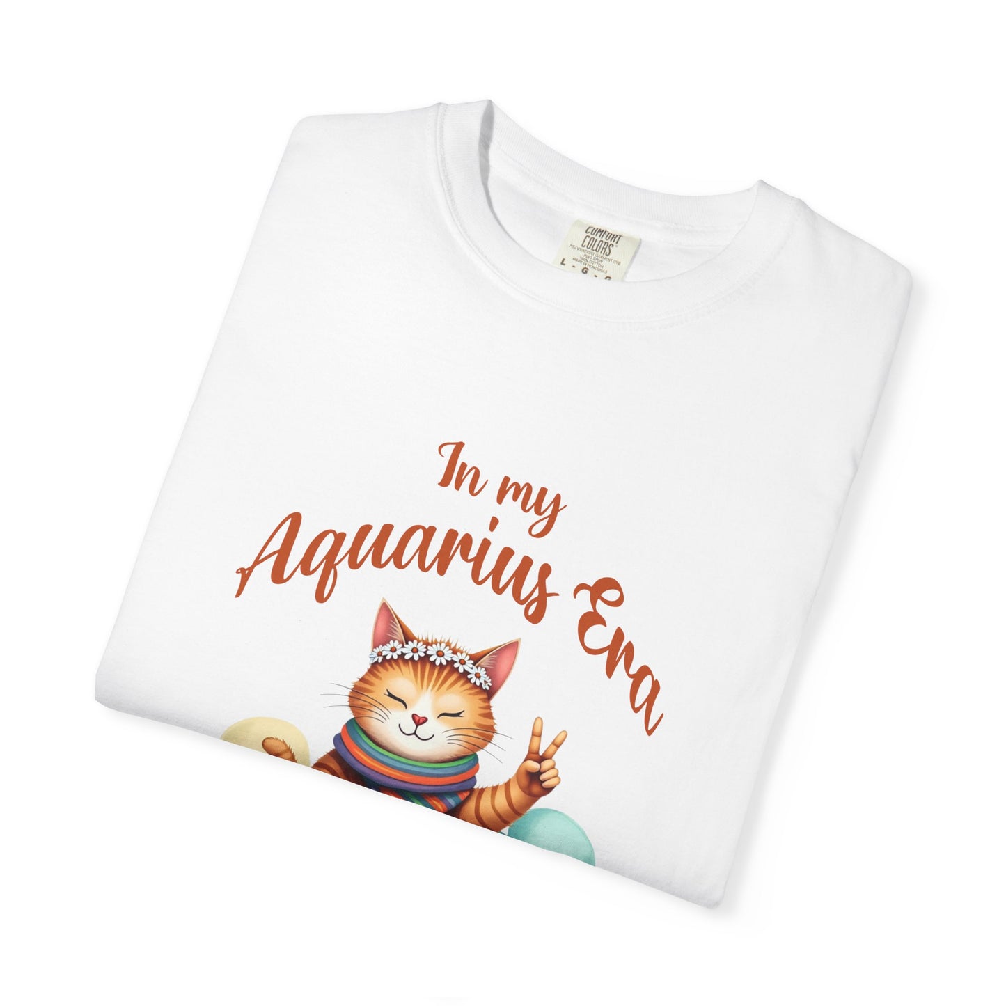 In My Aquarius Era Tee – Colorful Funny Zodiac Cat Shirt