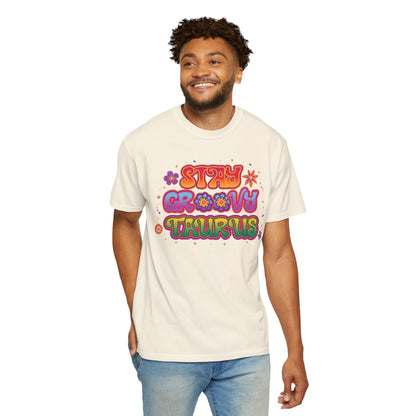 Stay Groovy Taurus  -  Vintage Retro Groovy Astrology Tee
