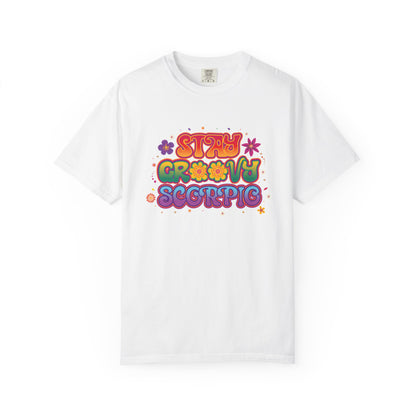 Stay Groovy Scorpio Tee – Groovy Flower Power Zodiac Shirt