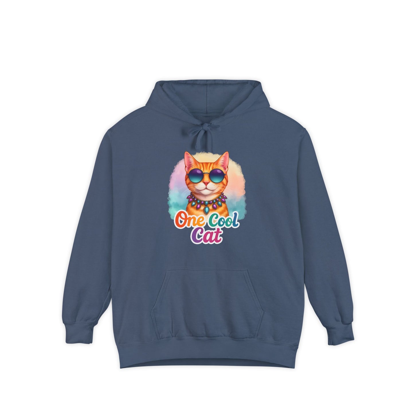 One Cool Cat Unisex Hoodie – Colorful Vibrant Comfort Colors Midweight Hoodie